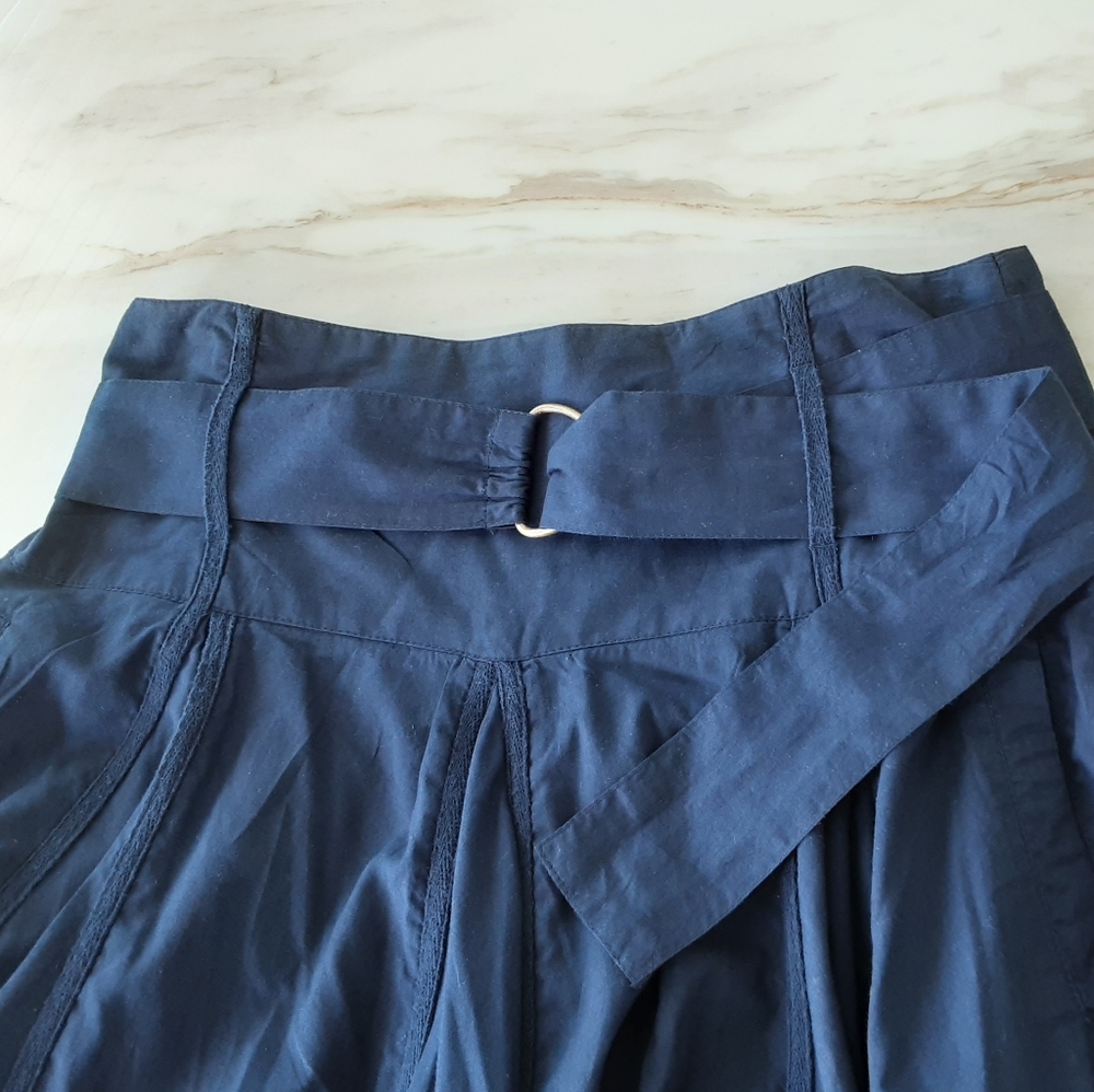For the Republic 100% Cotton Navy Flare Circle Shaker Pleated Skirt Sz 6 - Y2K - Picture 7 of 13